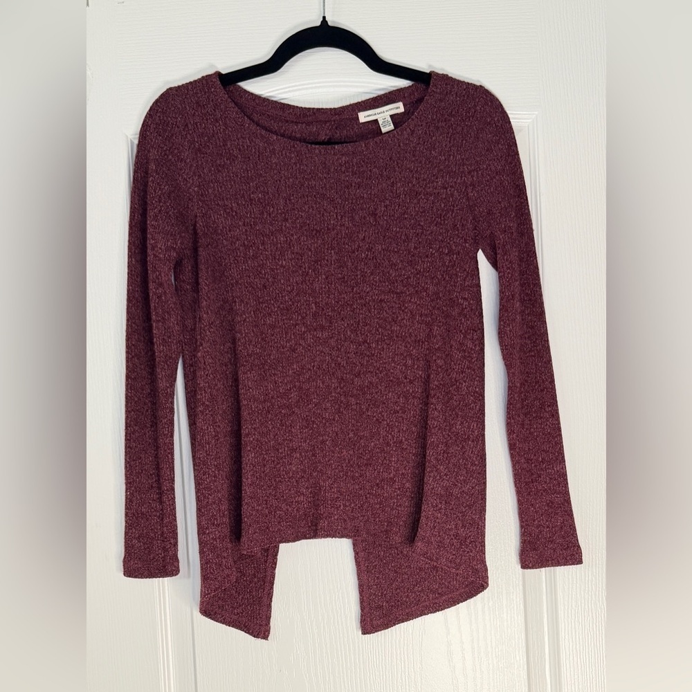 American Eagle Outfitters Maroon Knit Sweater, Small
